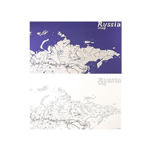 Dream Sky Nation-Map Decorative Coloring Painting DIY Paper Continent Map - Russia