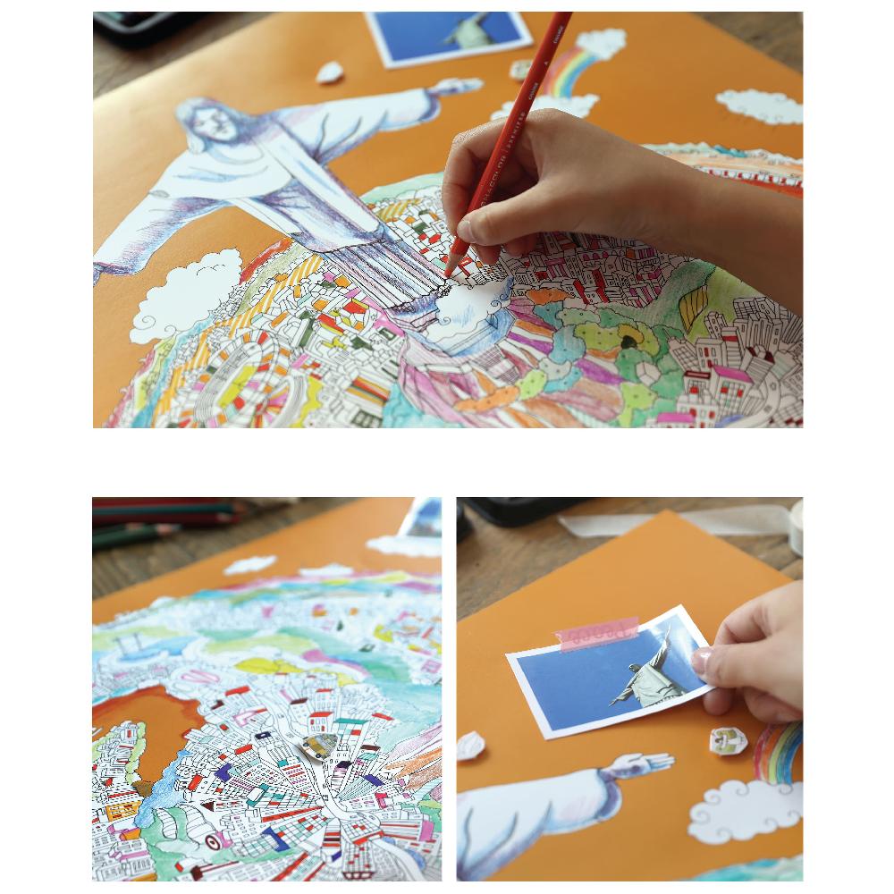 Dream Sky Lovely-Map Decorative Coloring Painting DIY Paper City Map - Rio de janeiro