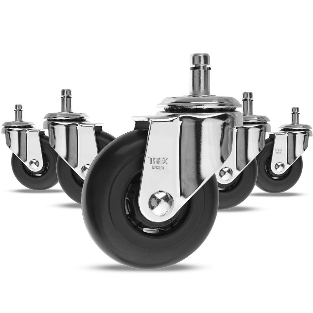 3inch Office Chair Casters for All Floors, High Elastic Urethane with Swivel Caster. G373S-6(A)