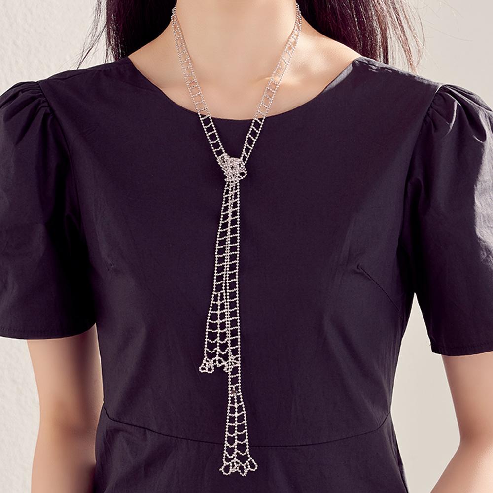 Silver embroidery crafted Scarf Necklaces : K151