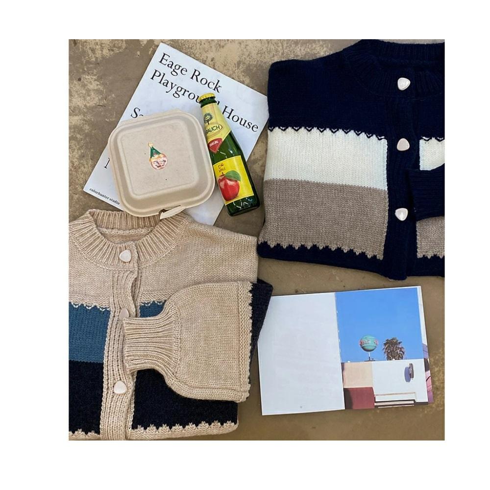 Harmony balloon sleeve fine wool cardigan - BEIGE