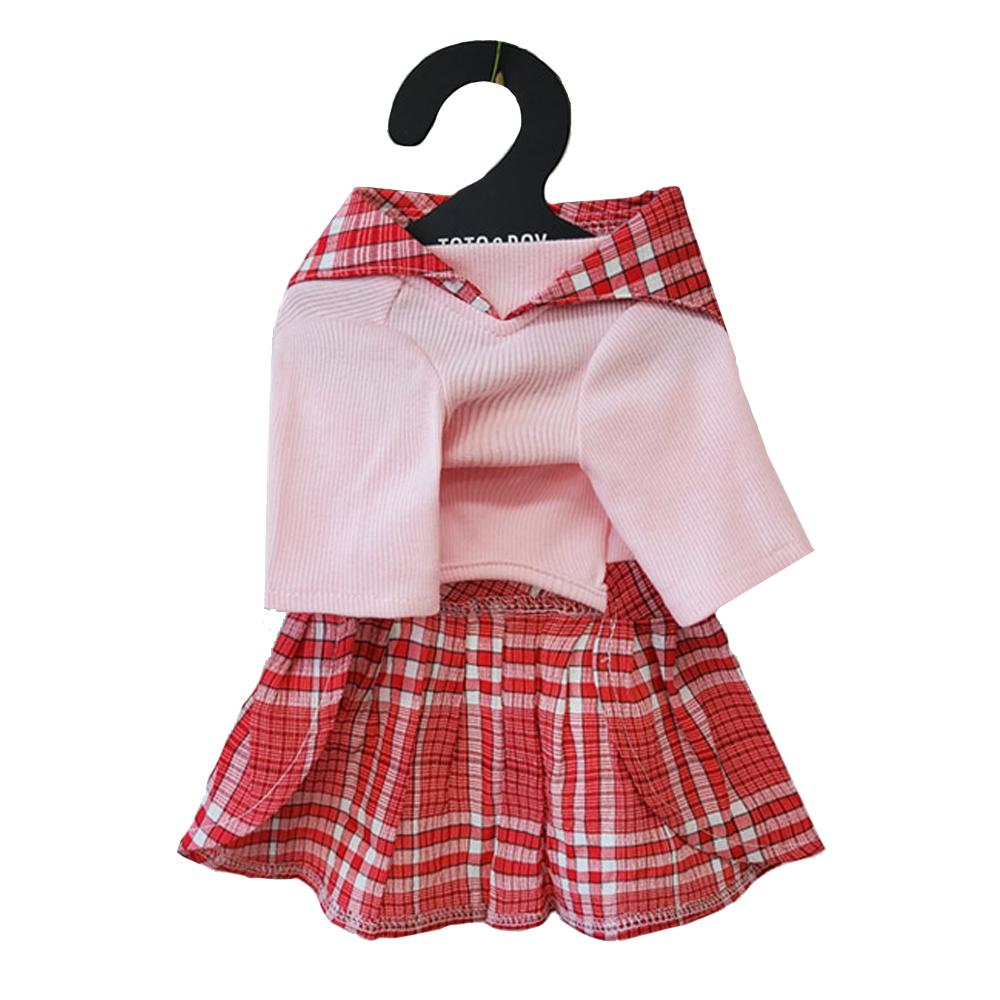 Rora Check Sailor One-piece (Red / S size)