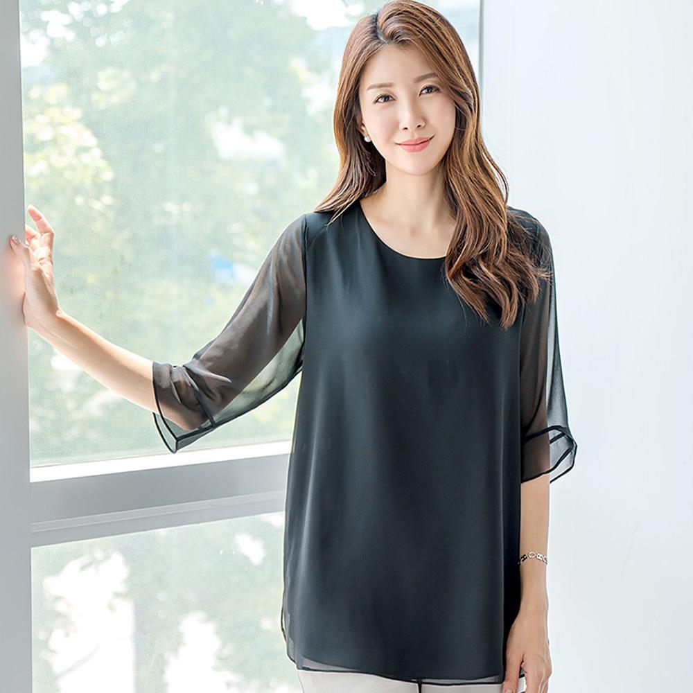 Madam Grace Chiffon Blouse BLACK
