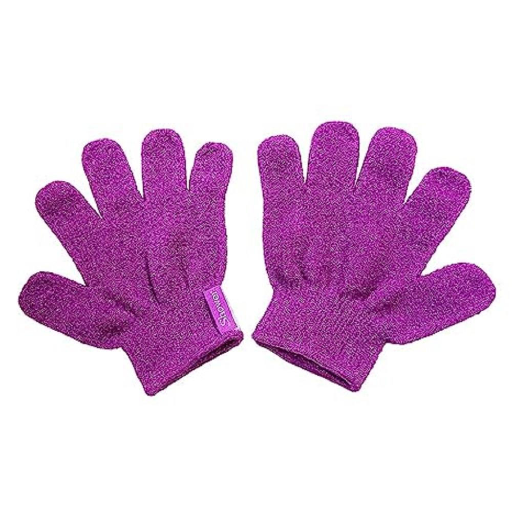 Soft Touching Showerhand Loofah Bath Sponge Gloves (Set of 2) - Various Colors, Scrubber, Body Skin