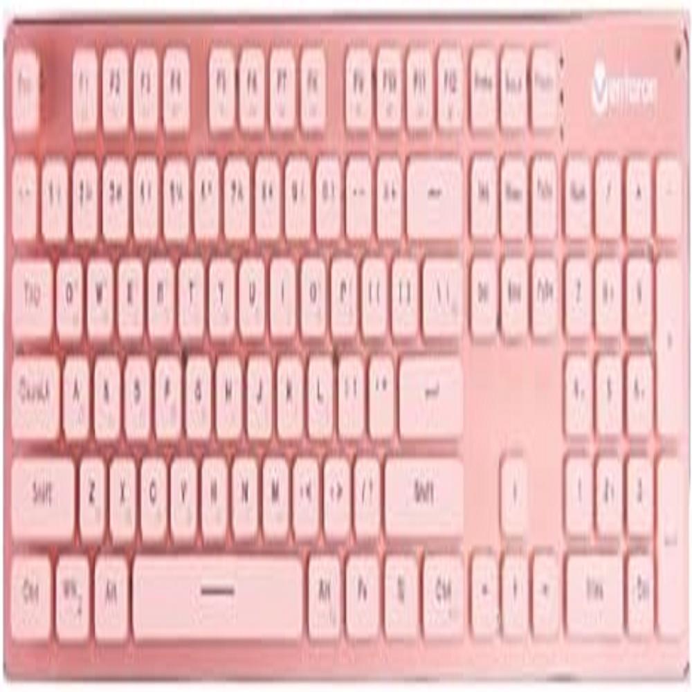 Metal Body Rose Pink Cable Keyboard