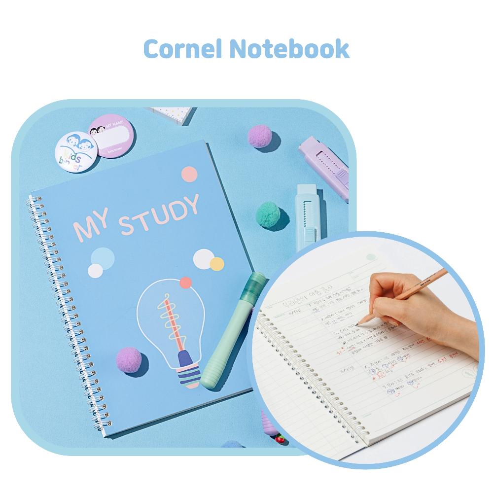 Cornell notes notebook/ Cornell Style Spiral Notebook / 50 Sheets (100 Pages), 7.17" x 10.12"(B5), B