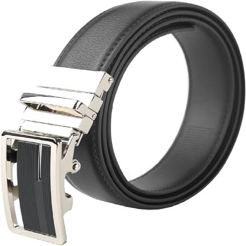 LineFit Men's Leather Belt_Casual Dress Classic Jean Adjustable Automatic Stretch Buckle N03 (Sizes