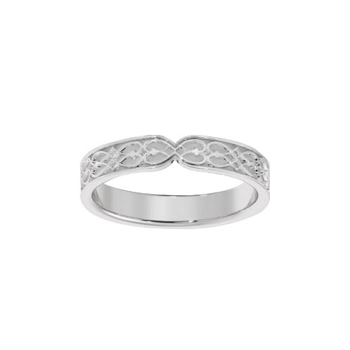 Heart Pattern Etching Couple Ring Women