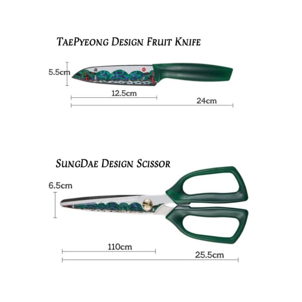 TWTP Korean Traditional Designed Kitchen Knife SET(1 Knife+1 FruitKnife+1 Scissor)_TaePyeong Design