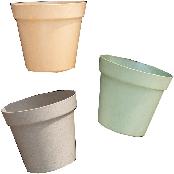 Freefactory Flower Plant Pot with Drainage Holes and Saucer Tray(Medium/Brown)