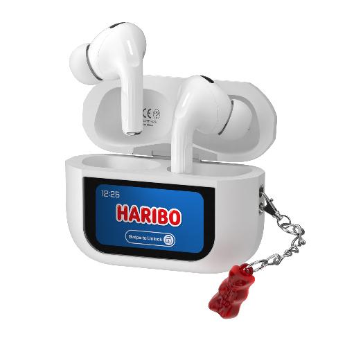 Haribo LCD Touch Display Wireless Bluetooth Earphones with Noise Cancellation ANC & ENC Earbuds